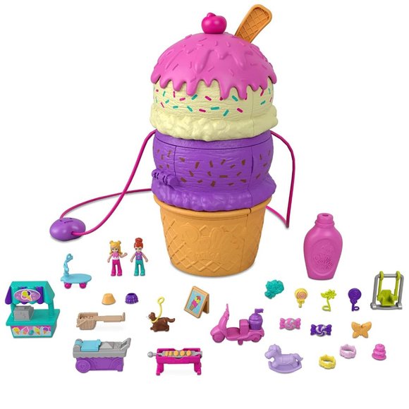 Polly Pocket | Ice Cream Cone-Shaped Playground | 3 Floors, Spin 'n Surprise Set - Picture 13 of 13